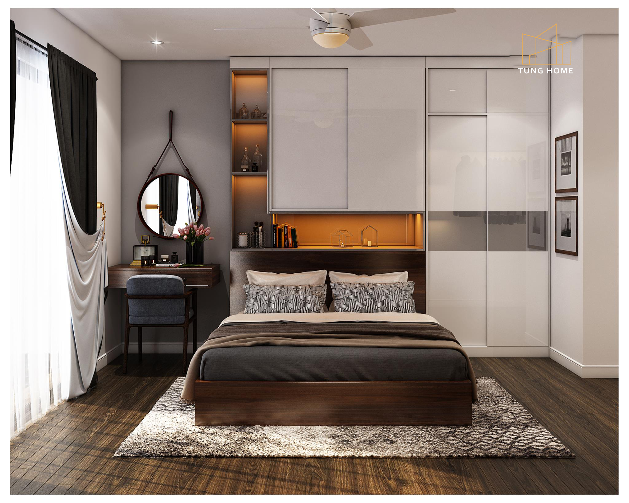 Thiết kế nội thất chung cư 83,7m2 - Phòng ngủ đơn giản