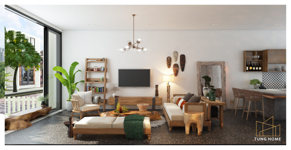 Thiết kế nội thất nhà hiện đại phong cách tropical - chị Linh, Đà Nẵng - tunghome