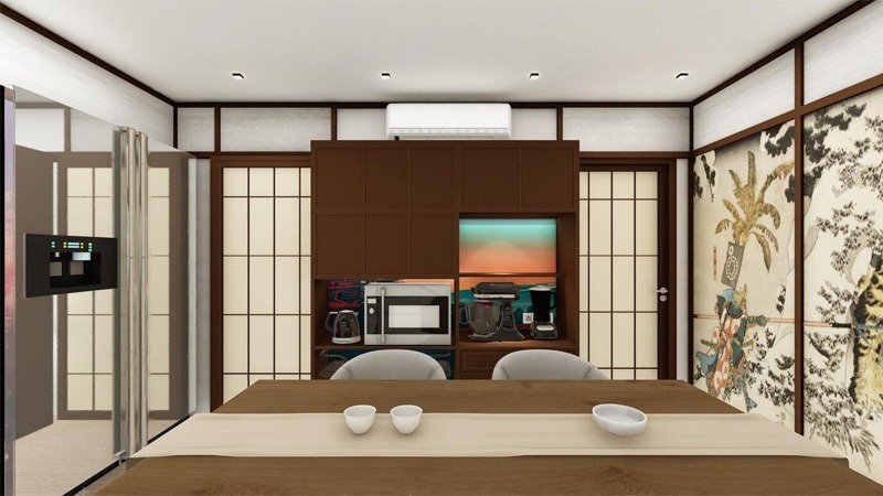Thiết kế nội thất biệt thự mái Nhật