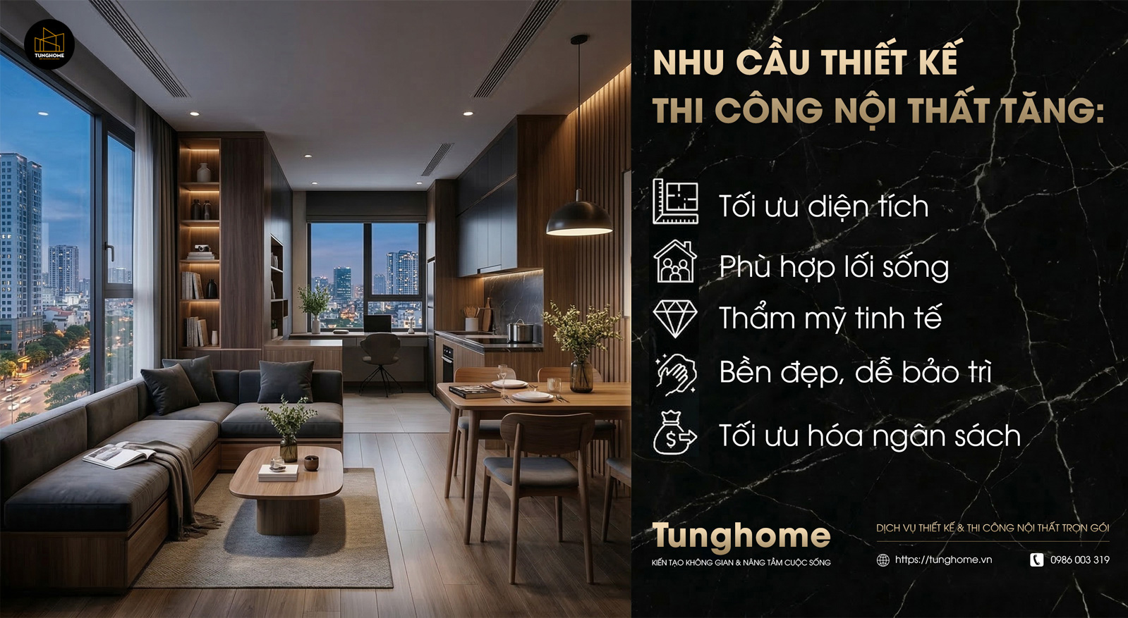 nhu cầu thiết kế thi công nội thất