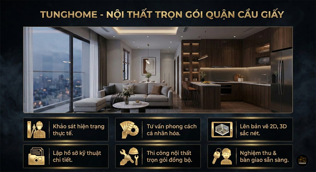 Dịch vụ thiết kế thi công nội thất quận Cầu Giấy