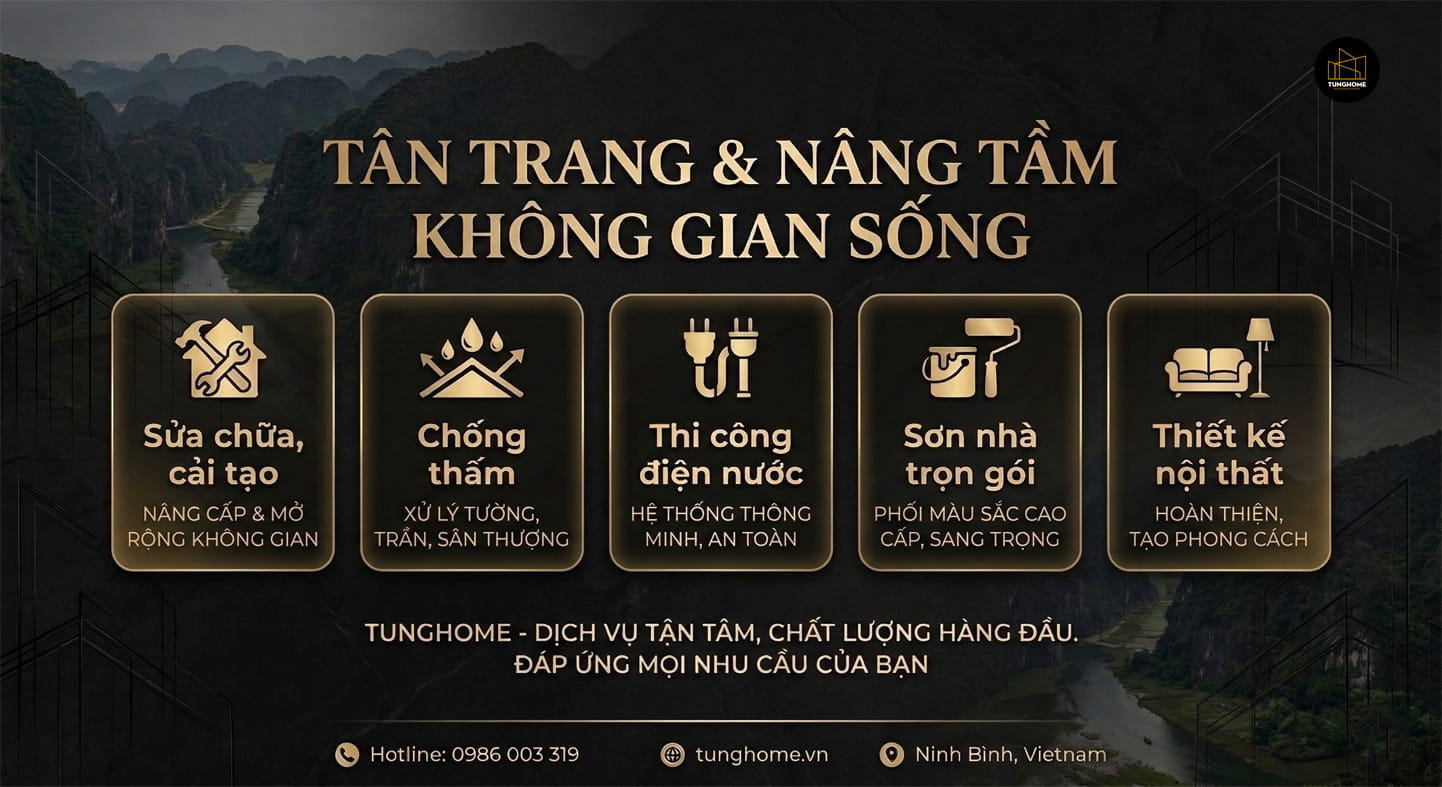 Hệ sinh thái dịch vụ xây dựng toàn diện của TungHome tại Ninh Bình